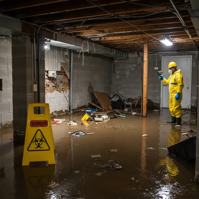 Flooded Basement Electrical Hazard in Chandler, IN Property