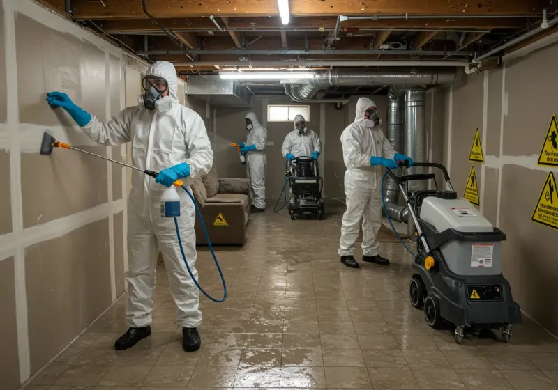 Basement Moisture Removal and Structural Drying process in Chandler, IN